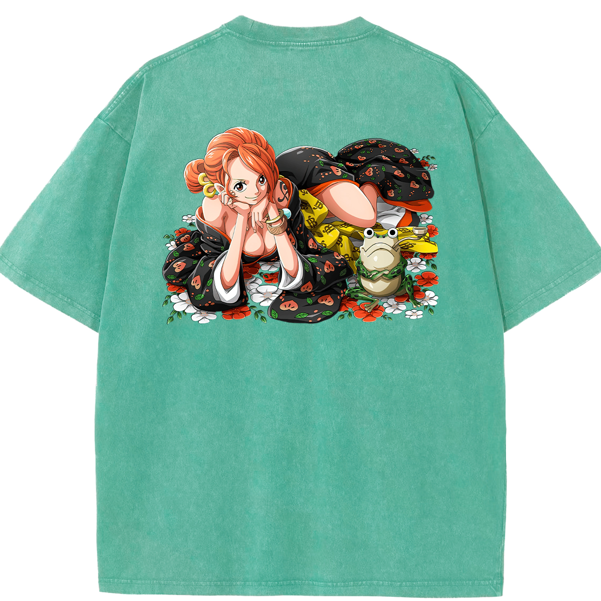 ワンピース ナミ ONE PIECE Nami 綿100% ヴィンテージ風 半袖Tシャツ（背面プリント）